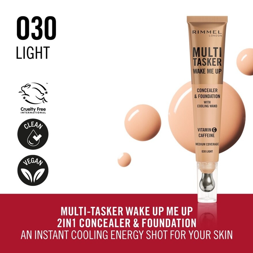  Multi Tasker Wake Me Up Concealer & Foundation 030 Light