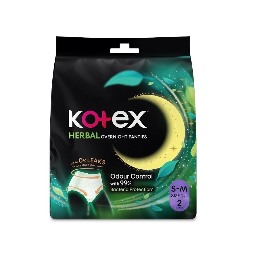 Overnight Panties Herbal S-M (2s) Period Panties with 360⁰ Anti-Leakage Protection Disposable