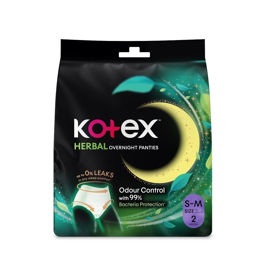 Overnight Panties Herbal S-M (2s) Period Panties with 360⁰ Anti-Leakage Protection Disposable