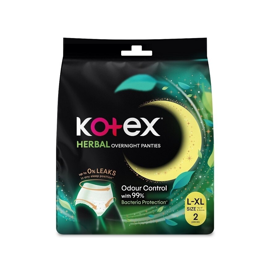 Overnight Panties Herbal L-XL (2s) Period Panties with 360⁰ Anti-Leakage Protection Disposable