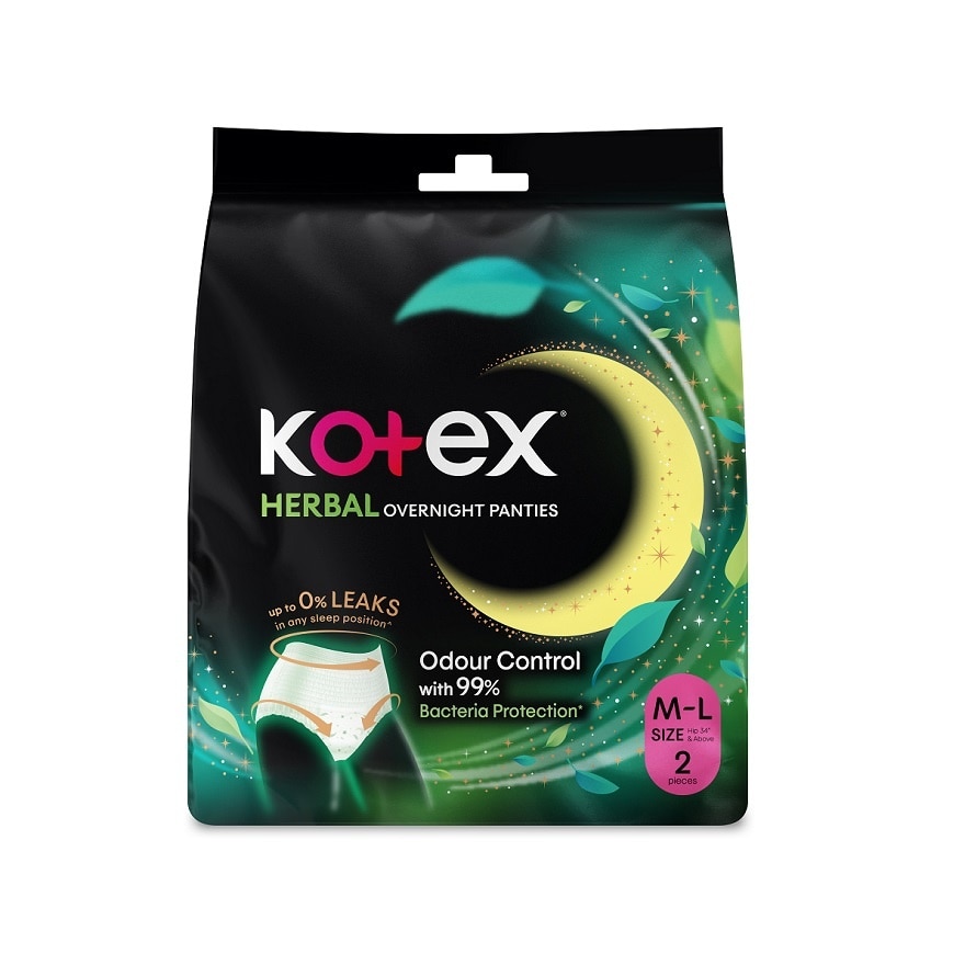Overnight Panties Herbal M-L (2s) Period Panties with 360⁰ Anti-Leakage Protection Disposable