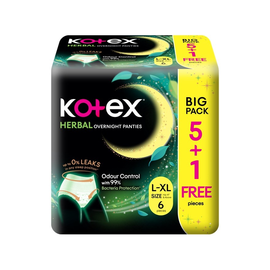 Overnight Panties Herbal L XL (5s) Period Panties with 360⁰ Anti Leakage Protection Disposable image