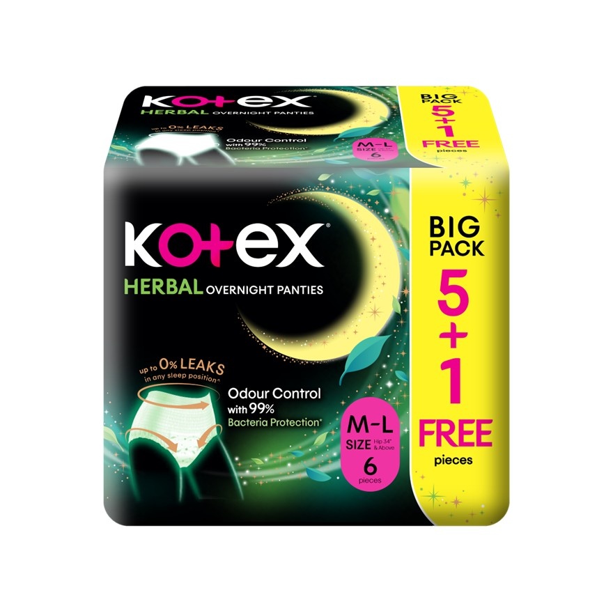 Overnight Panties Herbal M-L (5s) Period Panties with 360⁰ Anti-Leakage Protection Disposable