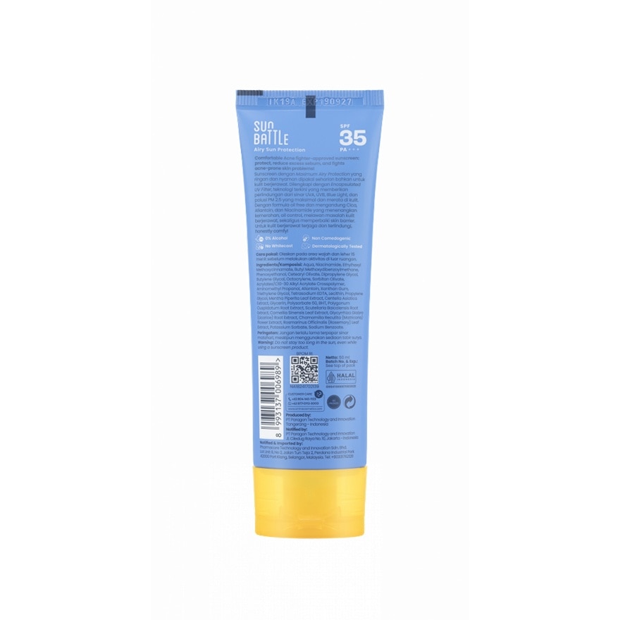 Sun Battle SPF 35 PA +++ Acne Clear Cica + Allantoin Airy Acne Soothing 50 ml