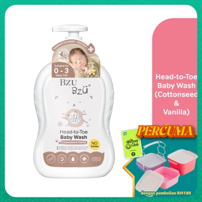 BZU BZU - Head-to-Toe Baby Wash (Cottonseed & Vanilla) 600ml