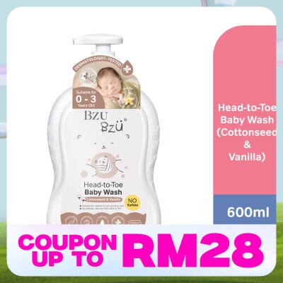 BZU BZU Head-to-Toe Baby Wash (Cottonseed & Vanilla) 600ml