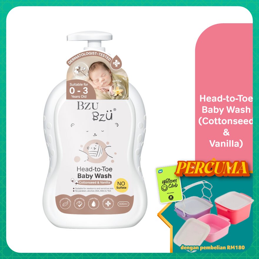 Head-to-Toe Baby Wash (Cottonseed & Vanilla) 600ml