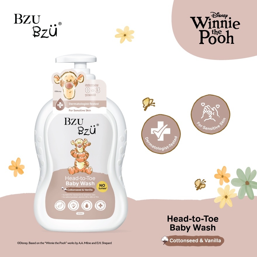 Head-to-Toe Baby Wash (Cottonseed & Vanilla) 600ml