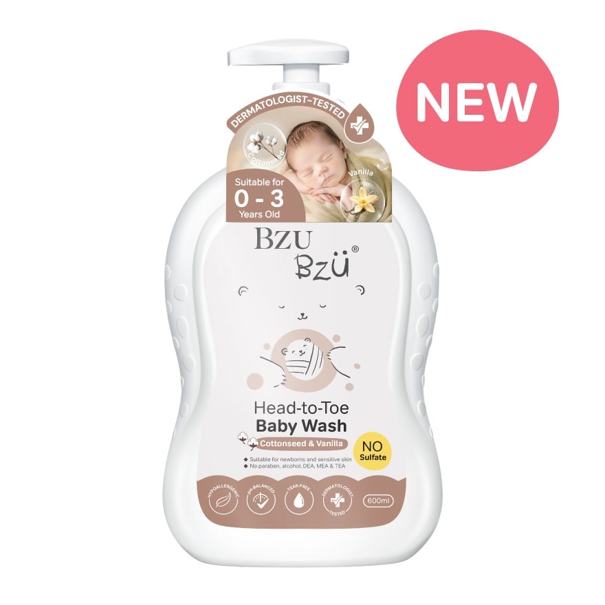 Head-to-Toe Baby Wash (Cottonseed & Vanilla) 600ml