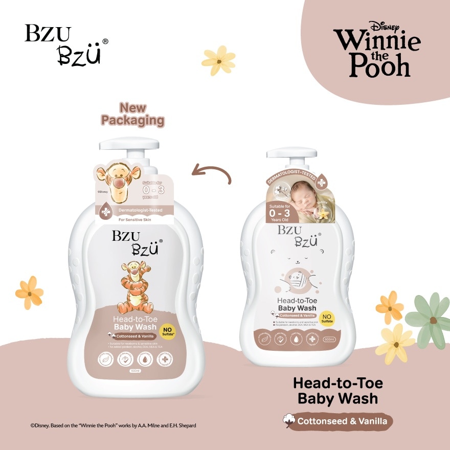 Head-to-Toe Baby Wash (Cottonseed & Vanilla) 600ml
