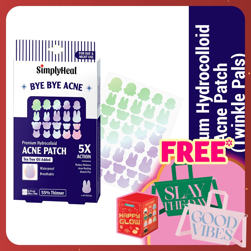 Twinkle Pals Day & Night Premium Hydrocolloid Acne Patch 40s