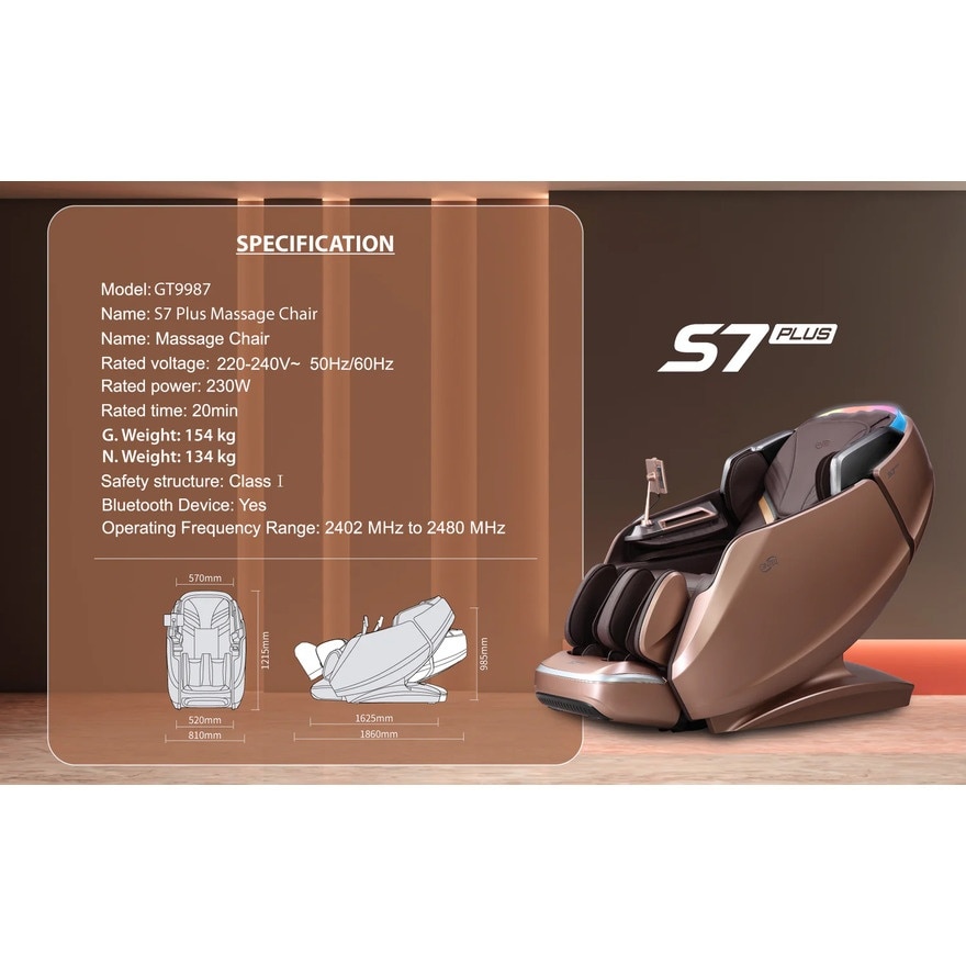 S7 Plus 2nd Gen 8-Hands Wellness Chair GT9987