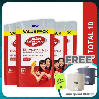 LIFEBUOY Bodywash Refill Total 10 Bundle of 4 x 800 ml
