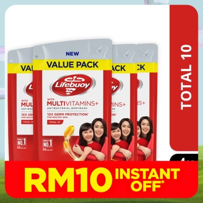 LIFEBUOY Bodywash Refill Total 10 Bundle of 4 x 800 ml