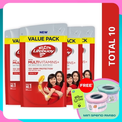 LIFEBUOY Bodywash Refill Total 10 Bundle of 4 x 800 ml