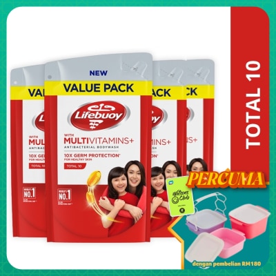 LIFEBUOY - Bodywash Refill Total 10 Bundle of 4 x 800 ml