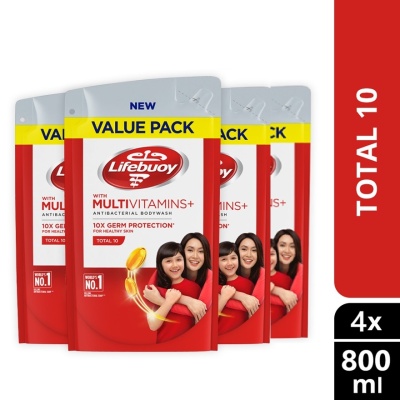 LIFEBUOY - Bodywash Refill Total 10 Bundle of 4 x 800 ml