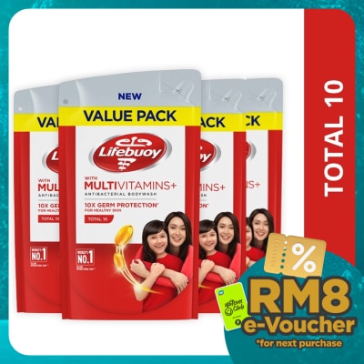 LIFEBUOY Bodywash Refill Total 10 Bundle of 4 x 800 ml