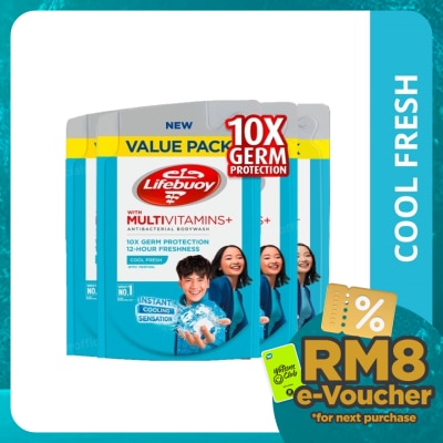 LIFEBUOY Bodywash Refill Cool Fresh Bundle of 4 x 800 ml