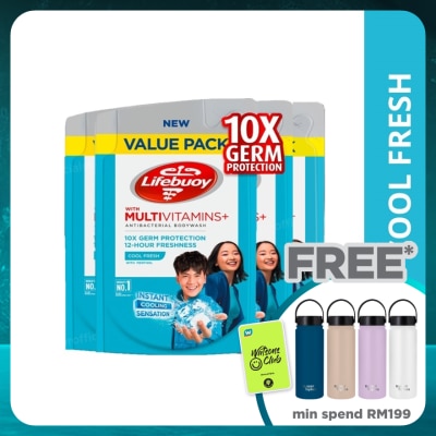 LIFEBUOY Bodywash Refill Cool Fresh Bundle of 4 x 800 ml