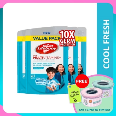 LIFEBUOY Bodywash Refill Cool Fresh Bundle of 4 x 800 ml