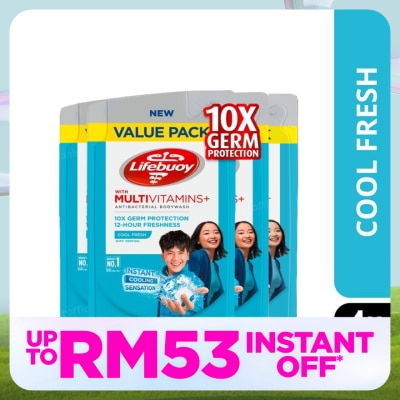 LIFEBUOY Bodywash Refill Cool Fresh Bundle of 4 x 800 ml