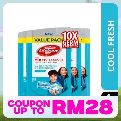 LIFEBUOY Bodywash Refill Cool Fresh Bundle of 4 x 800 ml