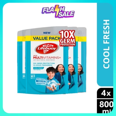 LIFEBUOY Bodywash Refill Cool Fresh Bundle of 4 x 800 ml