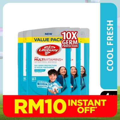 LIFEBUOY Bodywash Refill Cool Fresh Bundle of 4 x 800 ml