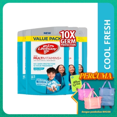 LIFEBUOY - Bodywash Refill Cool Fresh Bundle of 4 x 800 ml