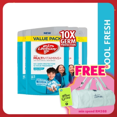 LIFEBUOY Bodywash Refill Cool Fresh Bundle of 4 x 800 ml