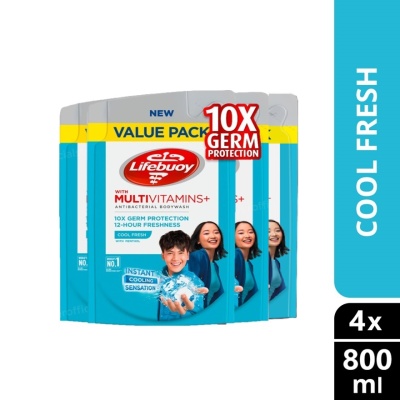 LIFEBUOY - Bodywash Refill Cool Fresh Bundle of 4 x 800 ml