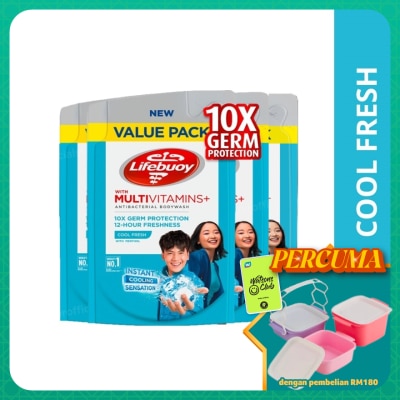 LIFEBUOY - Bodywash Refill Cool Fresh Bundle of 4 x 800 ml