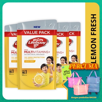 LIFEBUOY - Bodywash Refill Lemon Fresh Bundle of 4 x 800 ml