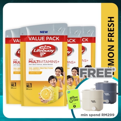 LIFEBUOY Bodywash Refill Lemon Fresh Bundle of 4 x 800 ml