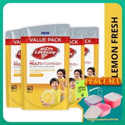 LIFEBUOY - Bodywash Refill Lemon Fresh Bundle of 4 x 800 ml