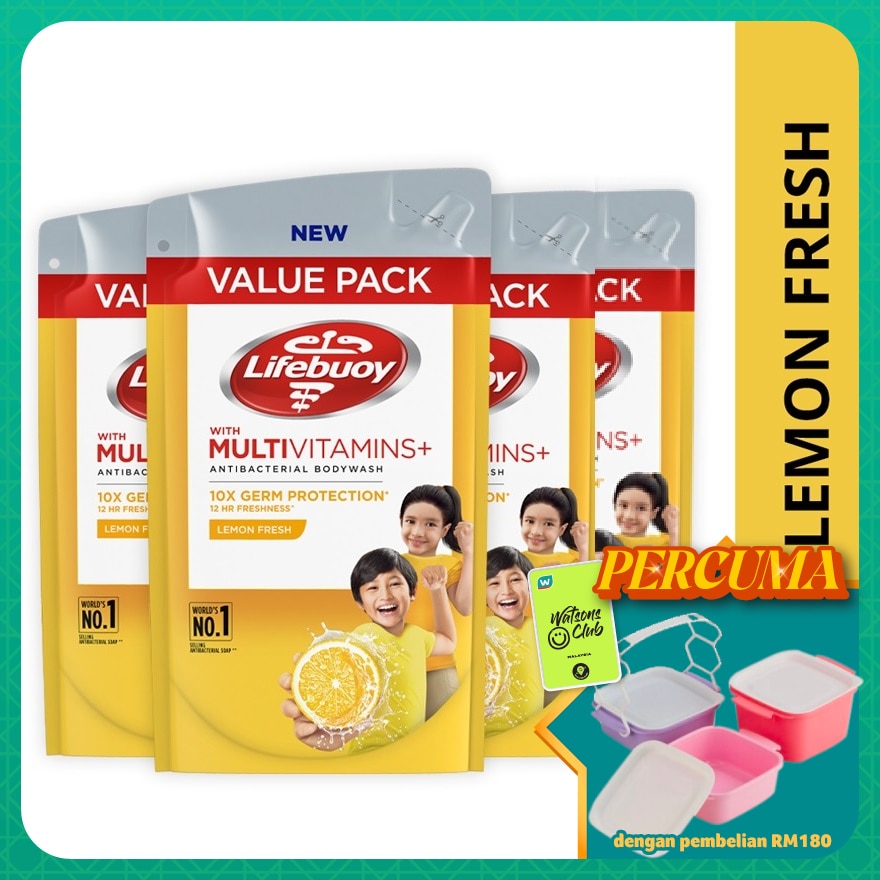 Bodywash Refill Lemon Fresh Bundle of 4 x 800 ml