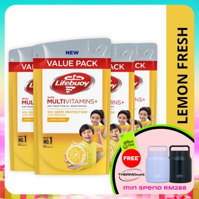 LIFEBUOY - Bodywash Refill Lemon Fresh Bundle of 4 x 800 ml