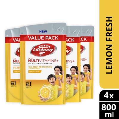LIFEBUOY - Bodywash Refill Lemon Fresh Bundle of 4 x 800 ml