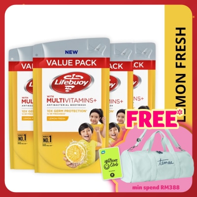 LIFEBUOY Bodywash Refill Lemon Fresh Bundle of 4 x 800 ml