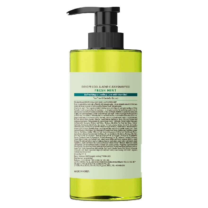 Cool & Acne Clear Shampoo Fresh Mint 500ml