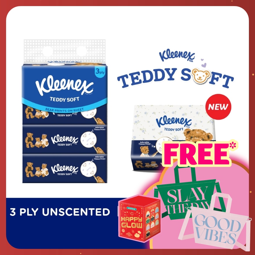 Facial Tissue Soft Box Teddy Soft 3PLY (100s x 4)