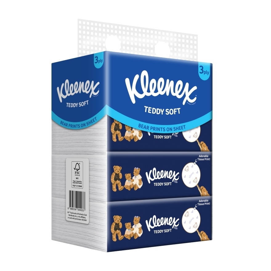 Facial Tissue Soft Box Teddy Soft 3PLY (100s x 4)