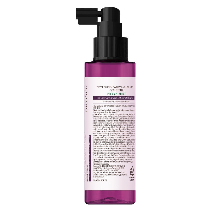 Green Barley Hair Loss Care Scalp Tonic Fresh Mint 100ml