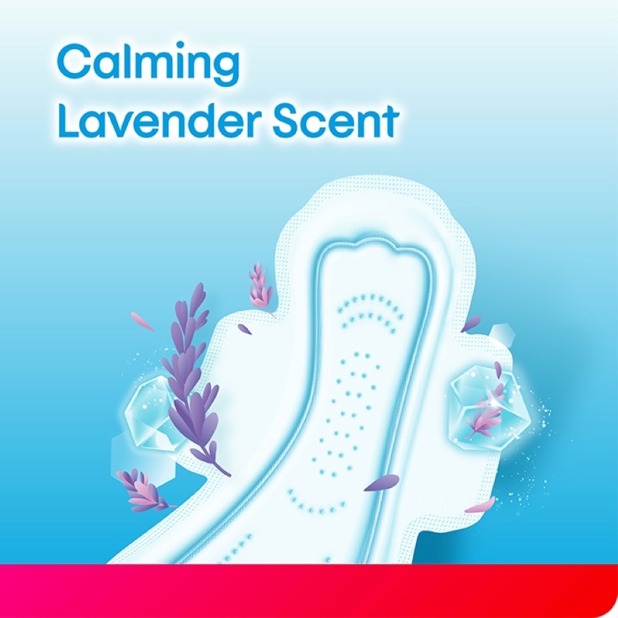 Herbal Cool Overnight Wing Pad 32cm (10s x 3 Packs) Sanitary Pad with Calming Lavender Scent