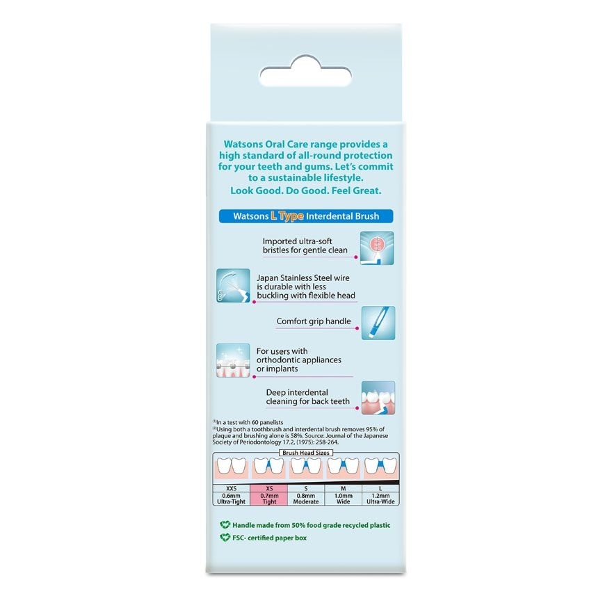 L Type 0.07mm Interdental Brushes 6's