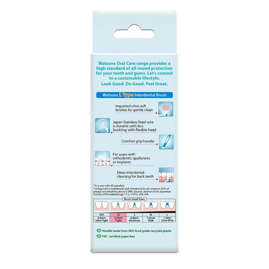 L Type 0.07mm Interdental Brushes 6's