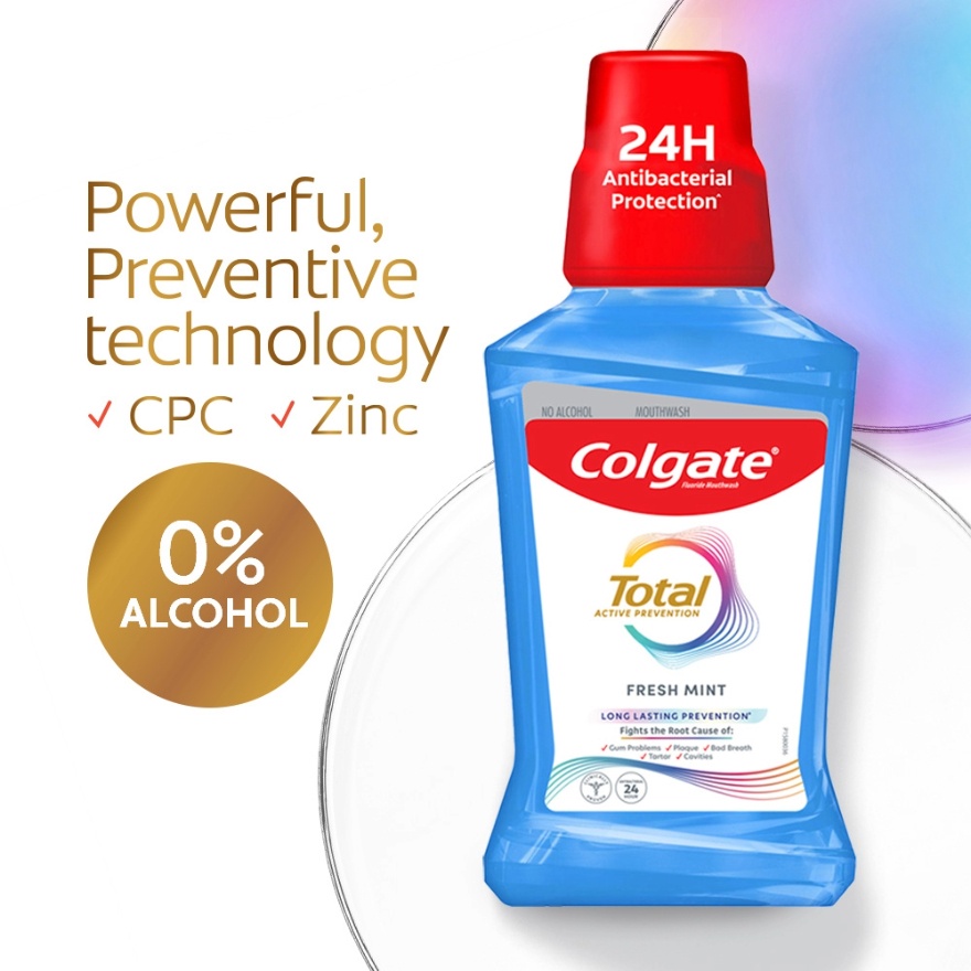 Colgate Total Active Prevention Mouthwash Fresh Mint 500ml image