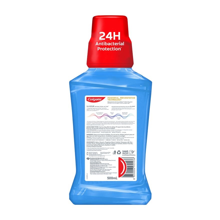 Colgate Total Active Prevention Mouthwash Fresh Mint 500ml image
