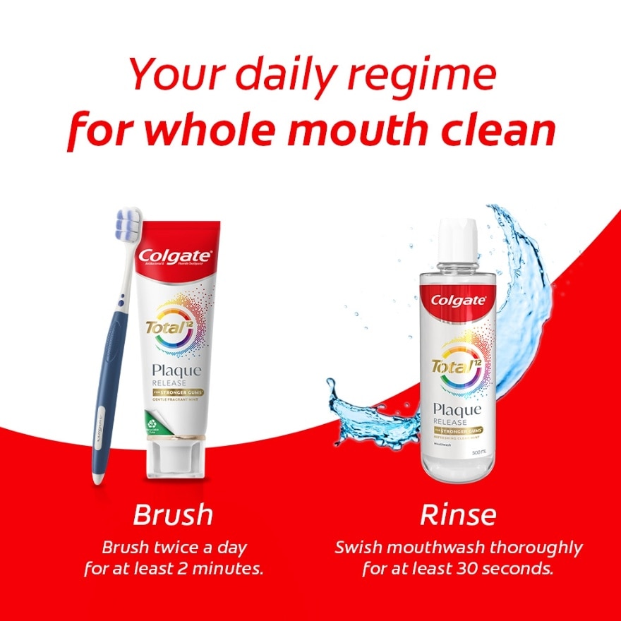 Colgate Total Plaque Release Antibacterial Mouthwash Refreshing Clear Mint 500ml